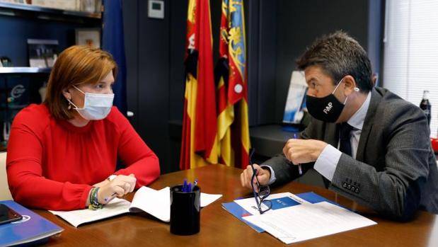 Isabel Bonig y Carlos Mazón, este jueves en Valencia