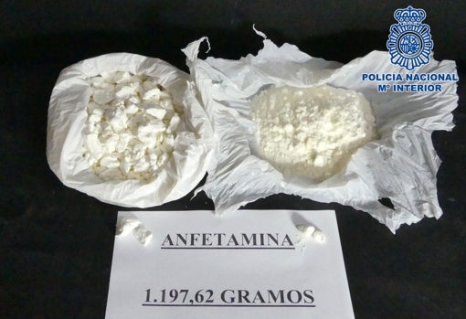1,197 grams of amphetamine were seized.