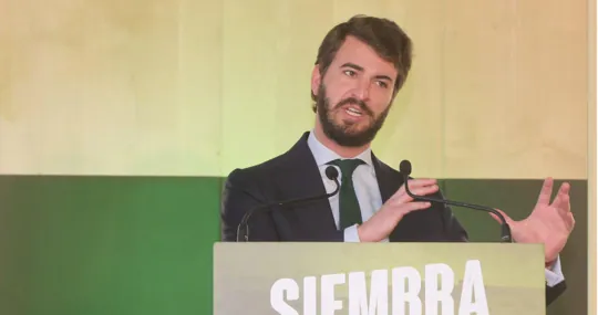 Juan García-Gallardo, durante la rueda de prensa de este lunes en Valladolid
