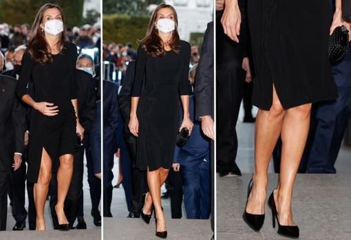 La Reina Letizia transforma un sencillo vestido negro en tendencia gracias  a un simple detalle