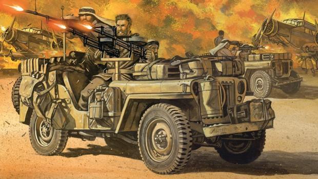 Recreación del ataque del SAS sobre Sidi Haneish