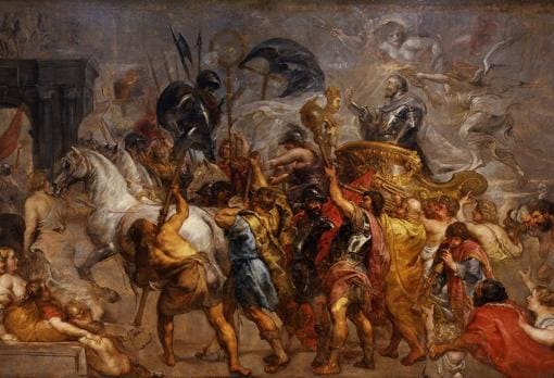 Entrada triunfal de Enrique IV en París, por Rubens.