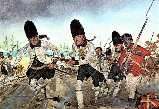 Granaderos españoles y el batallón de La Habana entran en Fort George