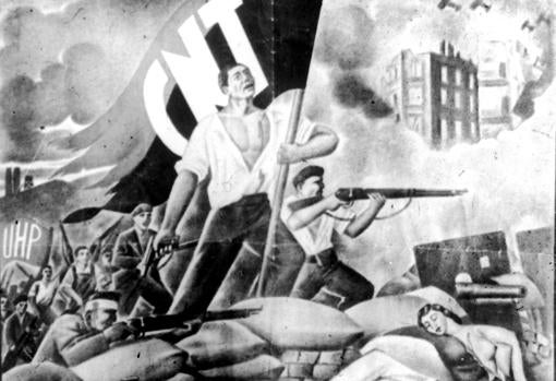 Cartel de la CNT duranet la Segunda República