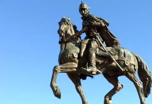 Estatua de Juan de Oñate en Alcalde, Nuevo México.