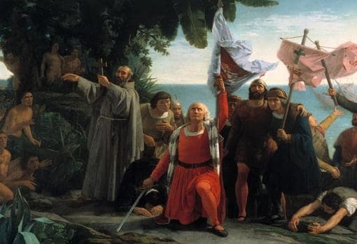 Una visión romántica de la llegada de Cristóbal Colón a América
