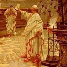 Cicerón hablando en el Senado romano