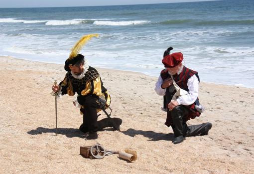 Recreation of the discovery of Florida in 2013, on the occasion of the fifth centenary