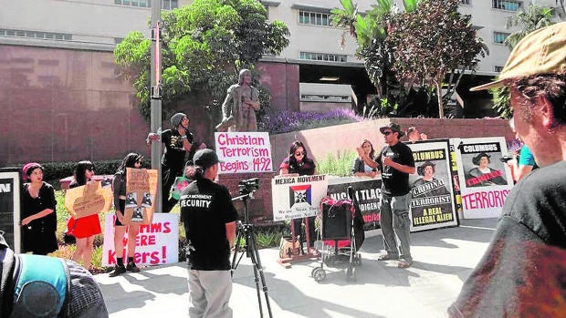 Protesta contra la figura de Colón en California