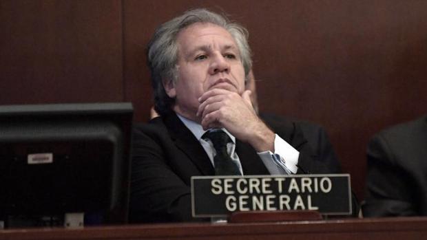 Luis Almagro, secretario general de la OEA, durante la sesión extraordinaria sobre Venezuela, este viernes en Washington