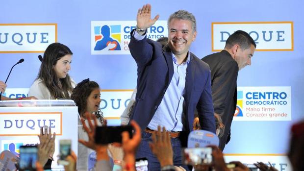 Iván Duque, candidato a la presidencia de Colombia por Centro Democrático, tras conocerse los resultados de las legislativas del domingo