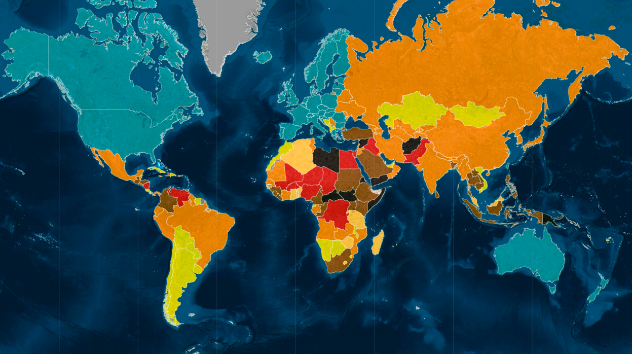 El mapa de los países más peligrosos en 2018