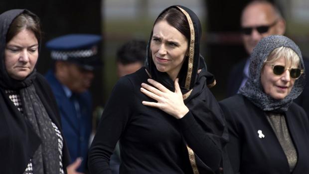 La primera ministra neozelandesa, Jacinda Ardern, durante un acto por las víctimas del atentado de Christchurch