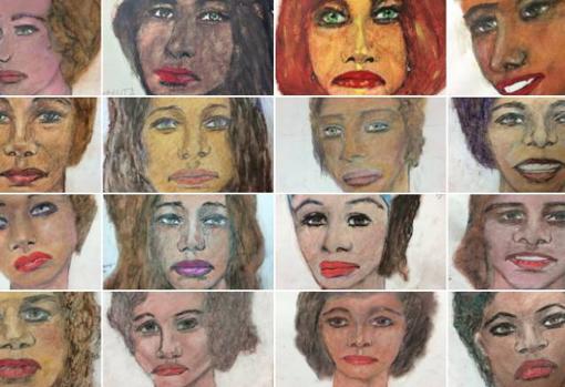 Dibujos que el asesino en serie hacía de sus víctimas