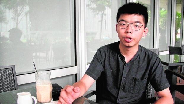 Joshua Wong durante la entrevista