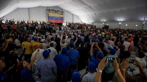 Acto de partidos de la oposición venezolana esta semana en Caracas