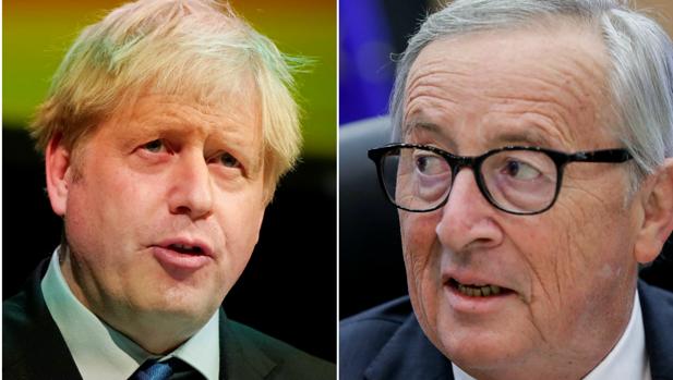 El primer ministro británico, Boris Johnson, y el presidente de la Comisión Europea, Jean-Claude Juncker