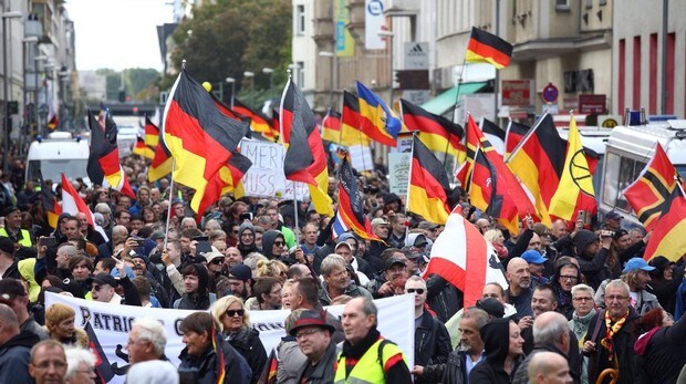 Manifestación de la ultraderecha en Berlín el Día de la Unidad Alemana