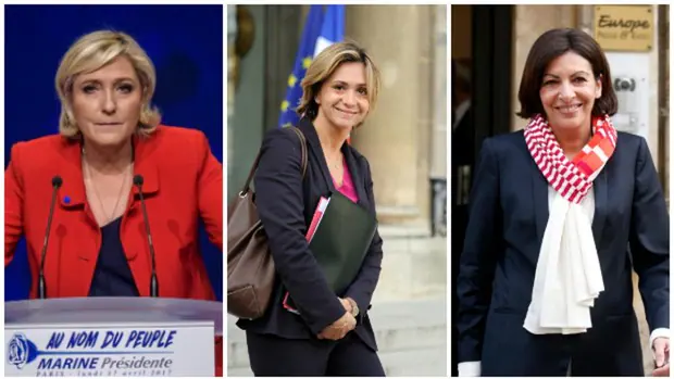 De izquierda a derecha, Marine Le Pen, Valérie Pécresse y Anne Hidalgo, tres mujeres que concurrirán a las elecciones presidenciales en Francia