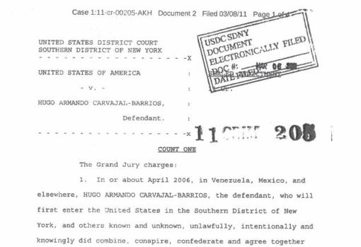 2011 Southern District of New York indictment against Hugo Carvajal