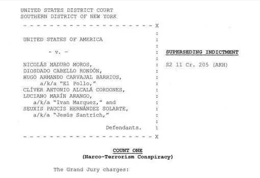 Acusación modificada del Distrito sur de Nueva York contra Hugo Carvajal, del 2019