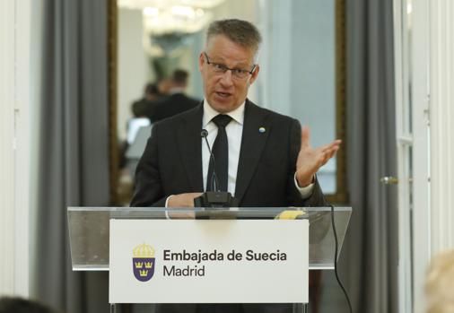 El embajador sueco, Teppo Tauriainen, durante su intervención