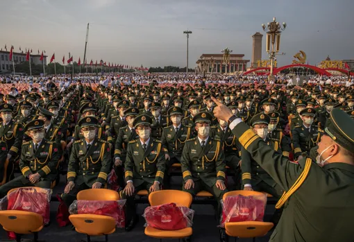 Alarde militar chino con motivo del centenario del Partido Comunista de China celebrado el pasado mes de julio