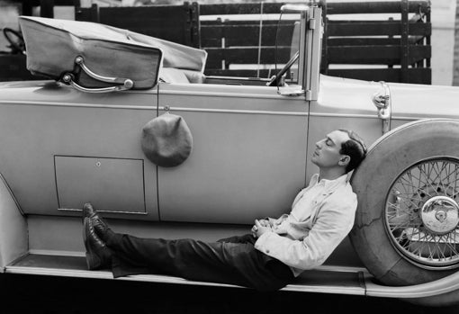 Buster Keaton descansa durante el rodaje