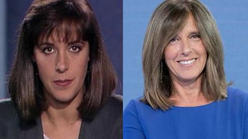 La presentadora Ana Blanco en sus inicios en RTVE y en la actualidad