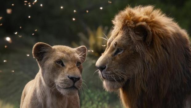 Escena de la nueva película «animada» de «El rey león»