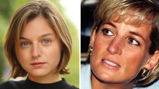 Emma Corrin (izquierda) y Ladi Di (derecha)
