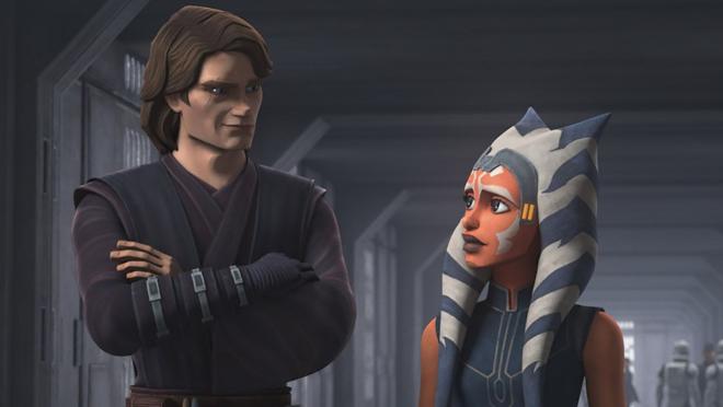 Anakin y Ashoka en Clone Wars