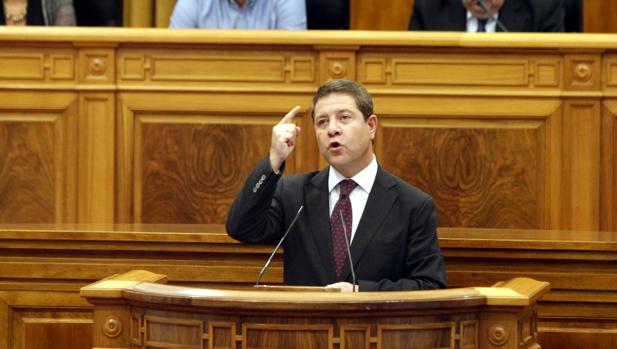El presidente de Castilla-La Mancha, Emiliano García-Page, durante su intervención el miércoles en el debate sobre el estado de la Comunidad