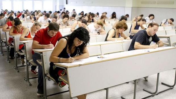 Imagen de archivo de un examen de oposiciones docentes