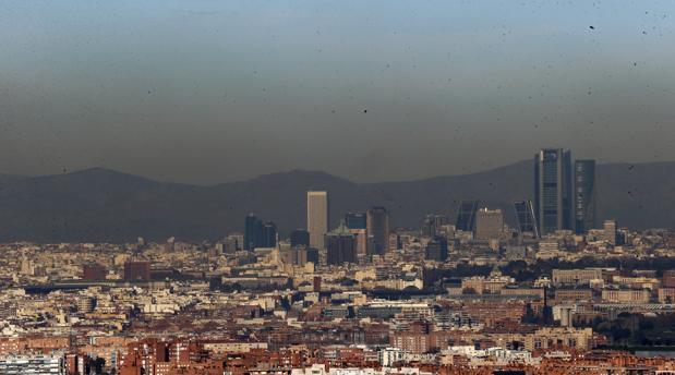 La «boina» de contaminación sobre Madrid
