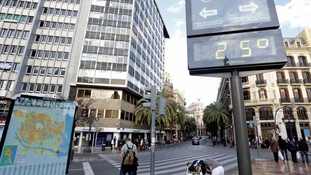 Imagen de archivo de un termómetro en Valencia