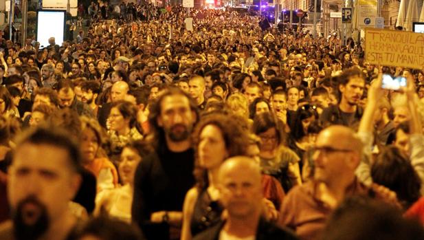 Manifestación de repulsa en Madrid contra la sentencia de la Manada