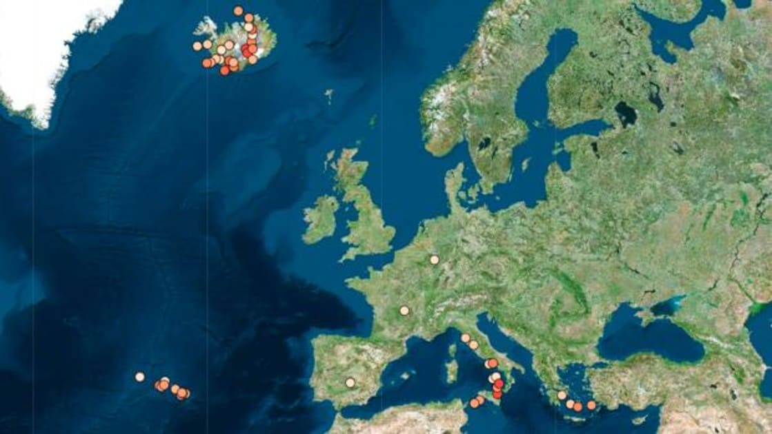 mapa de volcanes en europa Estos son los volcanes que más hay que vigilar en Europa