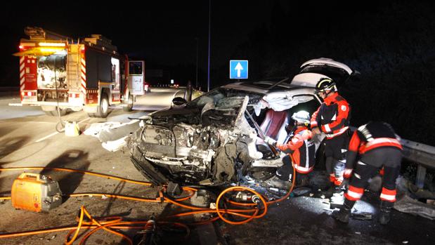Accidente en la autopista en una imagen de archivo