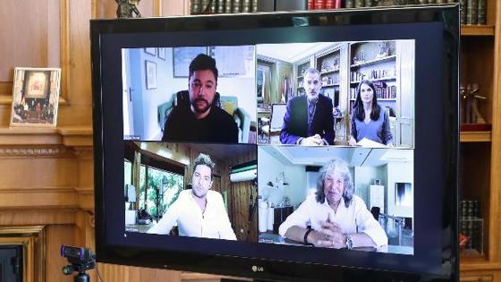 Encuentro virtual de los Reyes con Bisbal, Mercé y Poveda