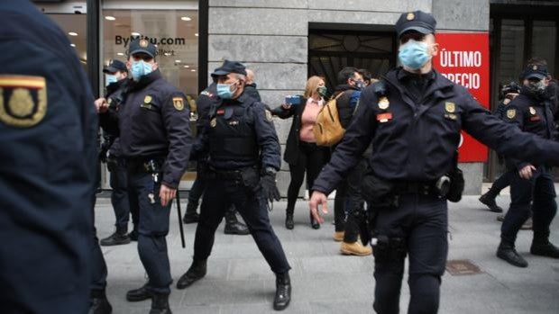 La Policía Nacional ha tenido que intervenir en la manifestación