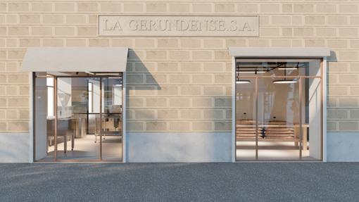 Recreación de la fachada del obrador de Casa Cacao