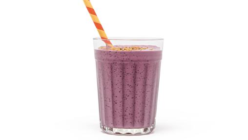 Batido de kéfir de leche de coco y arándanos, una de las 67 recetas del libro