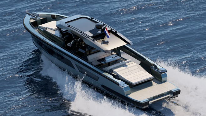 This yacht can reach 36 knots top speed