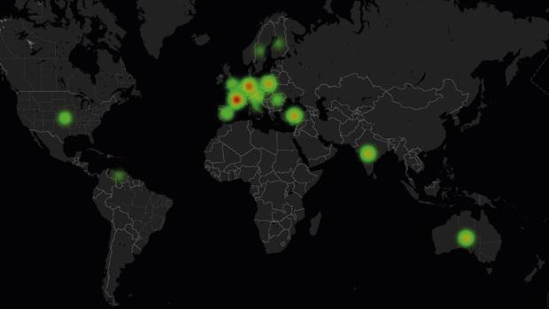Gráfico que refleja el impacto del virus, entre ellos, España