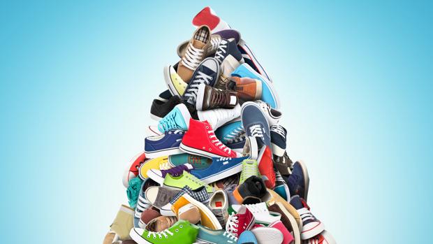 Una montaña de zapatillas, un calzado utilizado habitualmente