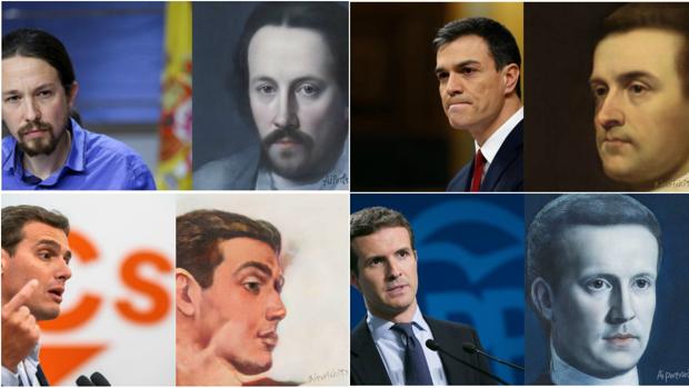 Montaje elaborado a partir de los retratos de los principales líderes políticos