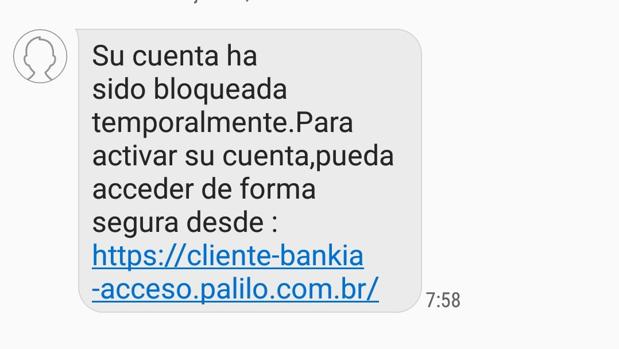 Si le llega este SMS de su banco le están intentando robar el dinero