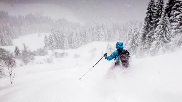 Foto de Olly Bowman, que suele pasar el invierno en Chamonix. Actualmente, es embajador de Huawei